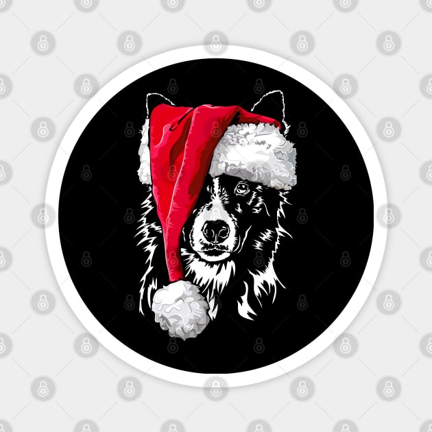 Funny Border Collie Santa Christmas dog mom Magnet by wilsigns
